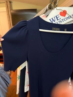 Ted Baker Deep Navy Ribbed Scoop Neck Top